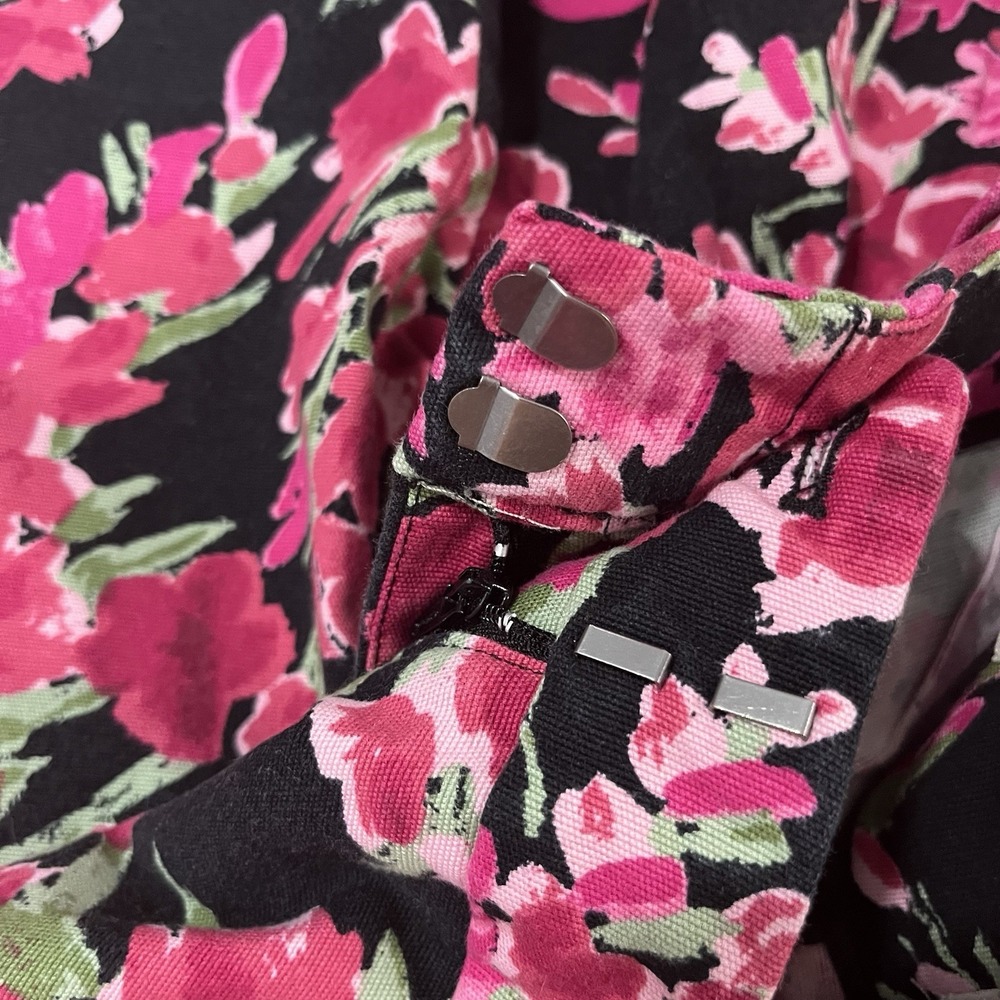 Talbots Ankle Pants Womens‎ Heritage Size 6 Curvy Black Floral Denim Pink Black - Picture 12 of 12
